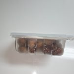 Sealed container of jumbo Medjool dates from Desert Sun Dates, top view
